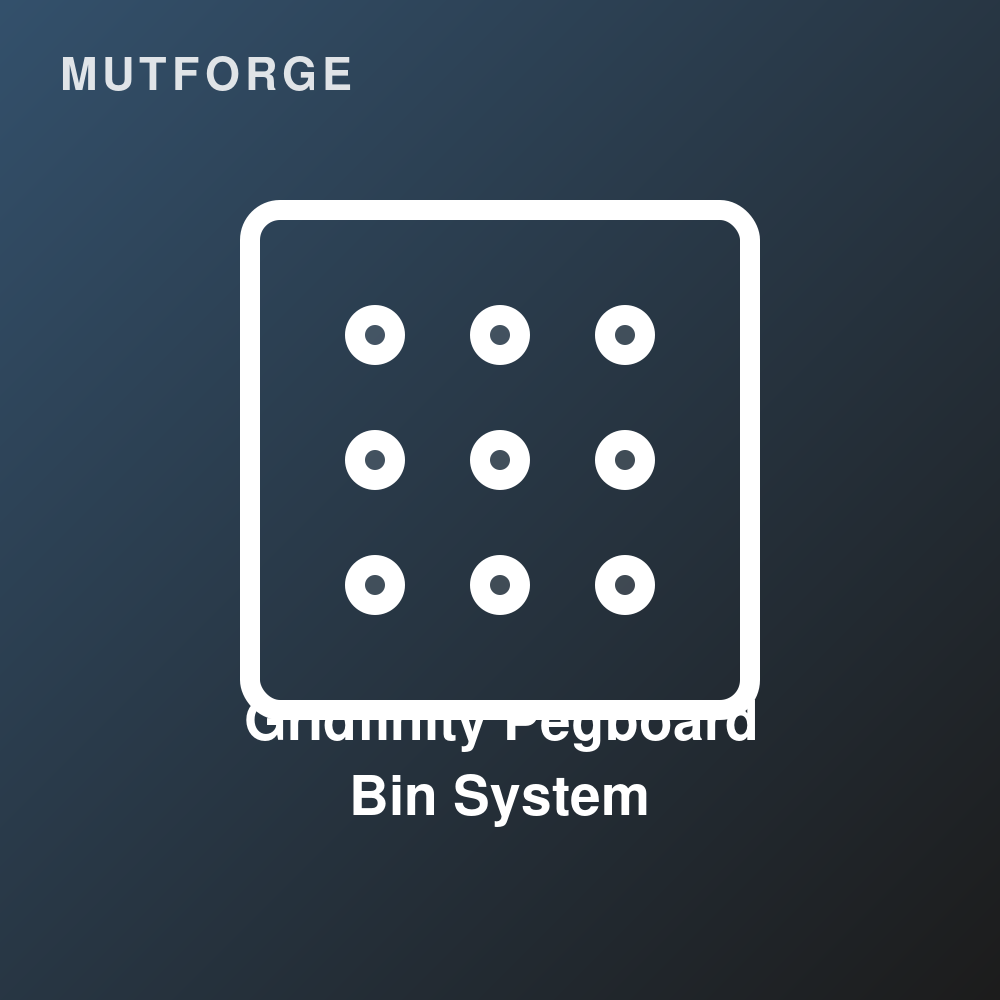 Gridfinity Pegboard Bin System render