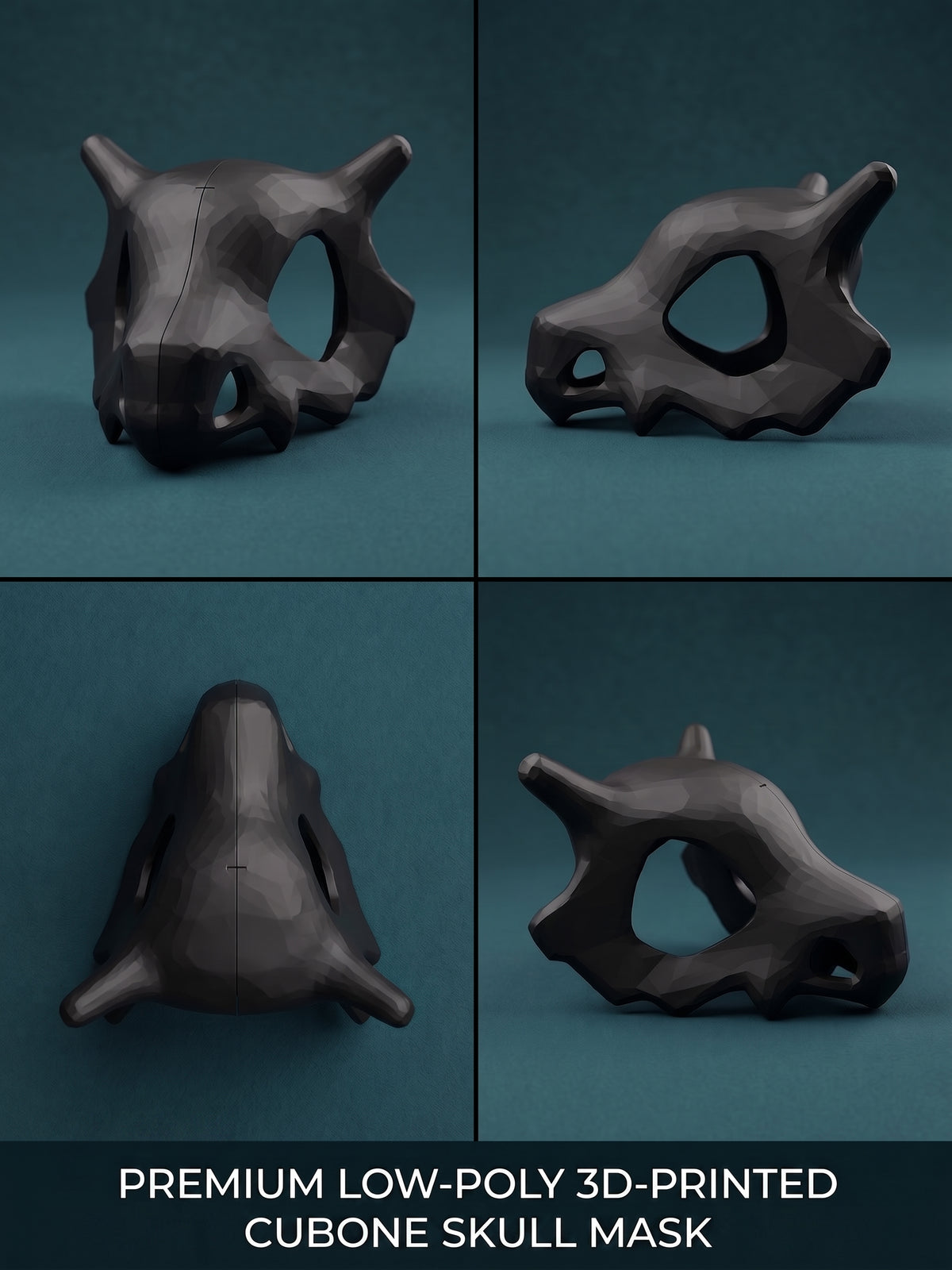 Low Poly Cubone skull