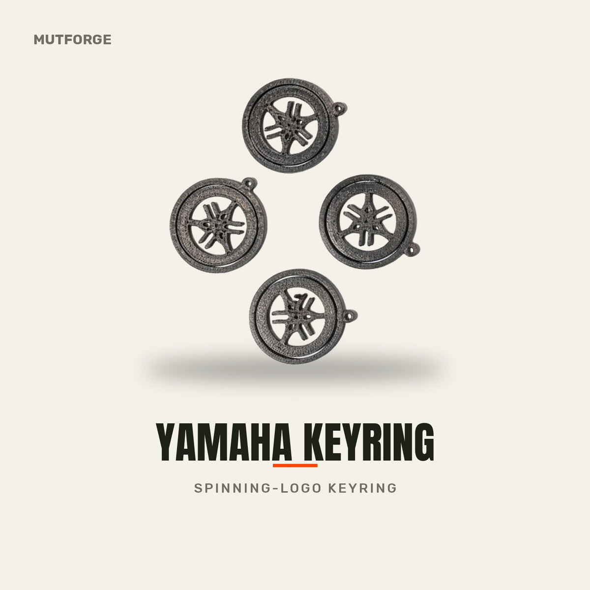 Yamaha spinning-logo keyring - 3D-printed by MUTFORGE