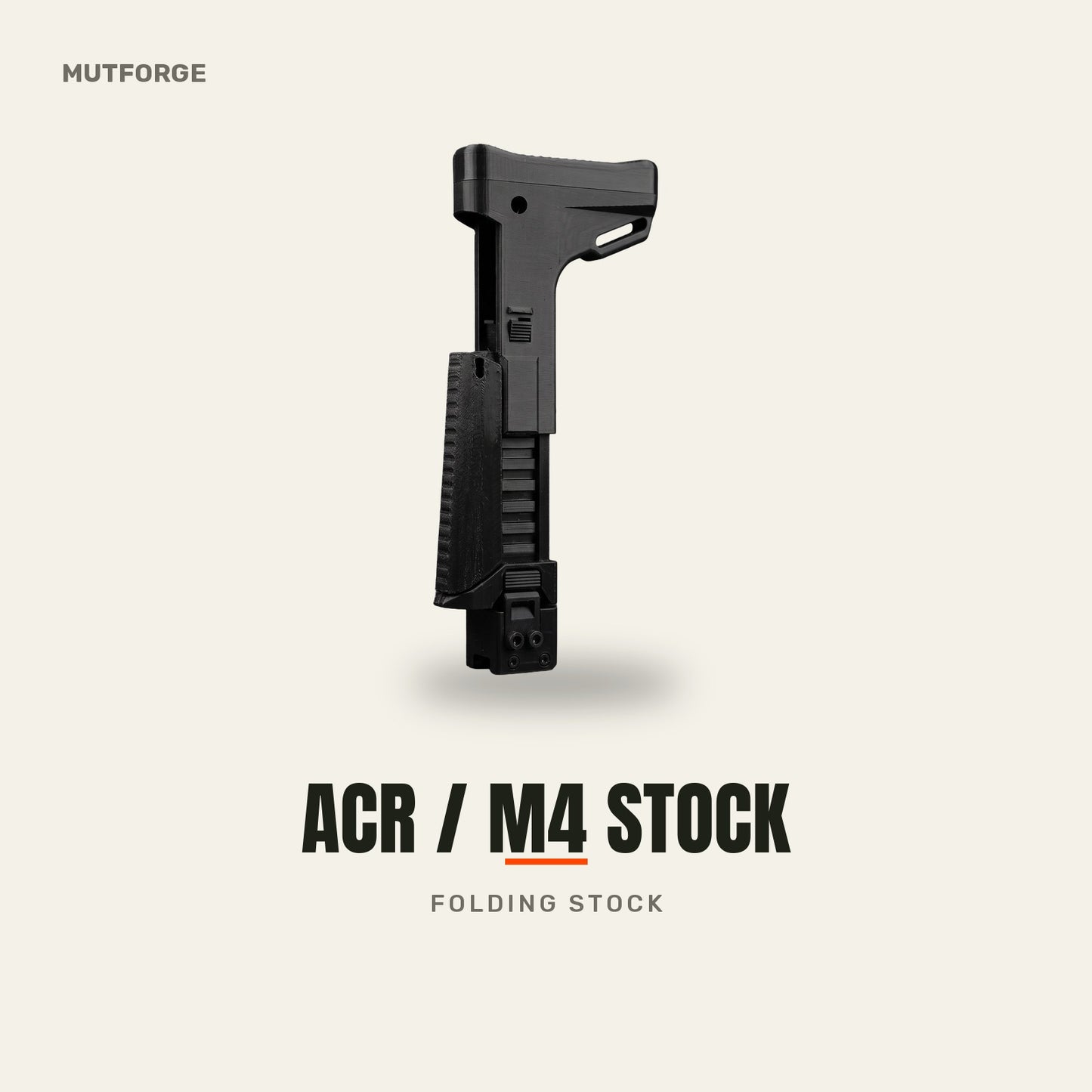 ACR/M4 folding adjustable stock - 3D-printed by MUTFORGE