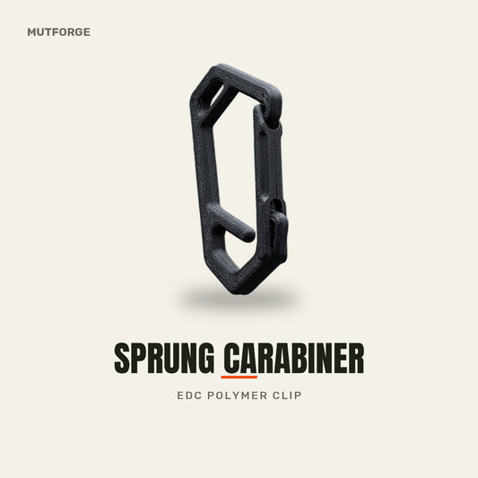 Sprung Carabiner - 3D-printed EDC clip by MUTFORGE