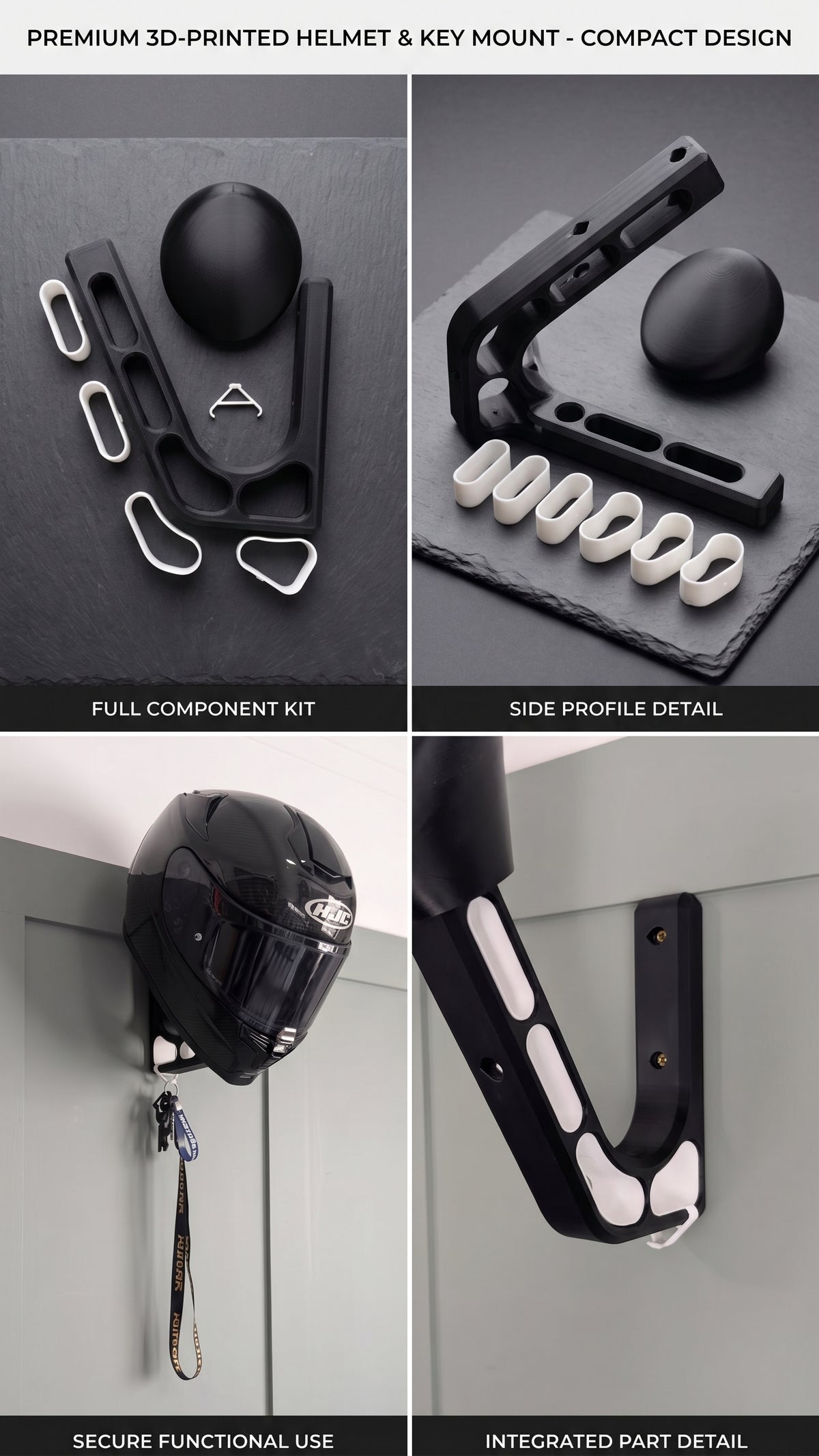 Wall-Mounted Helmet Hanger – Colour Insert