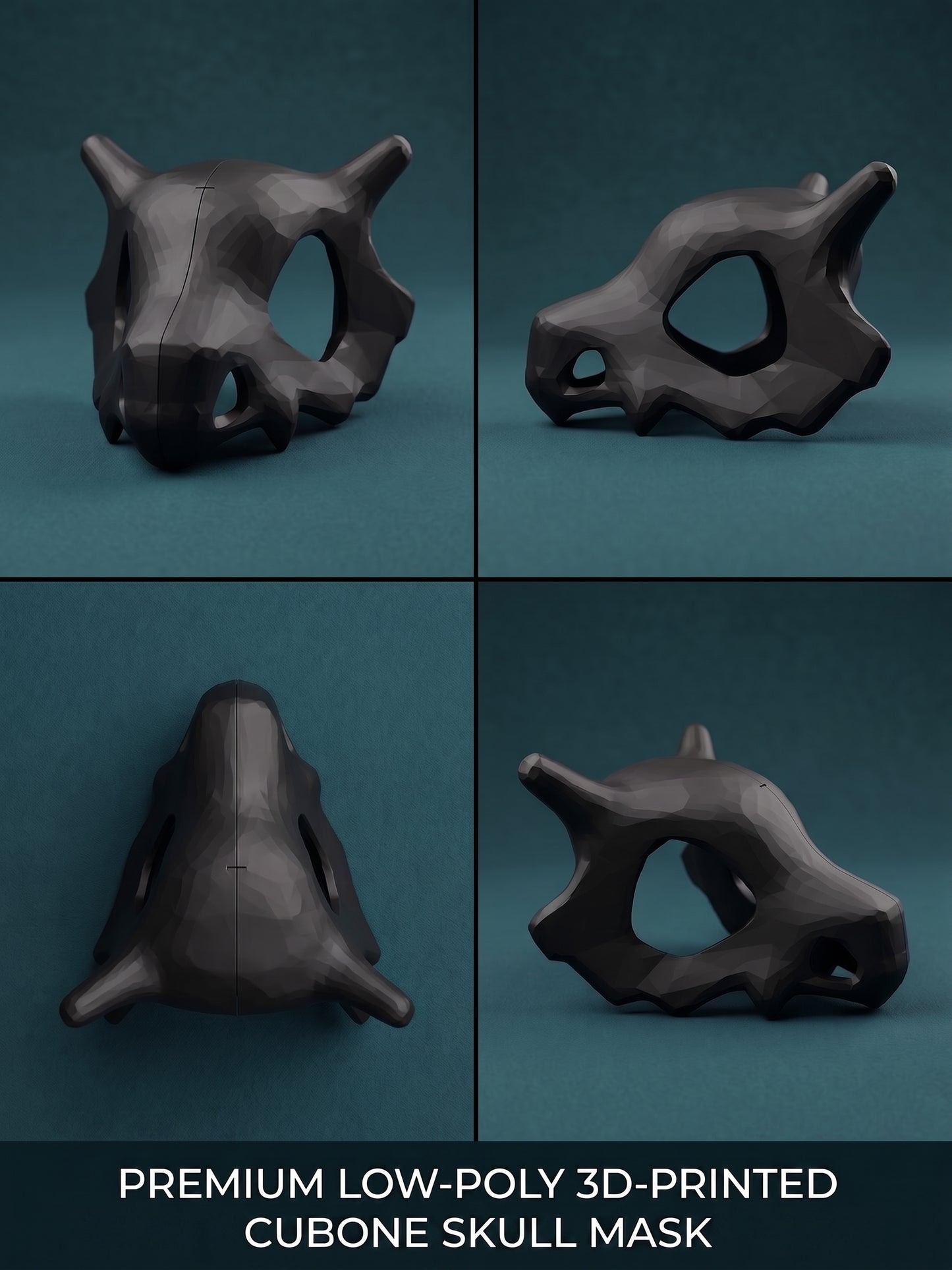 Low Poly Cubone skull