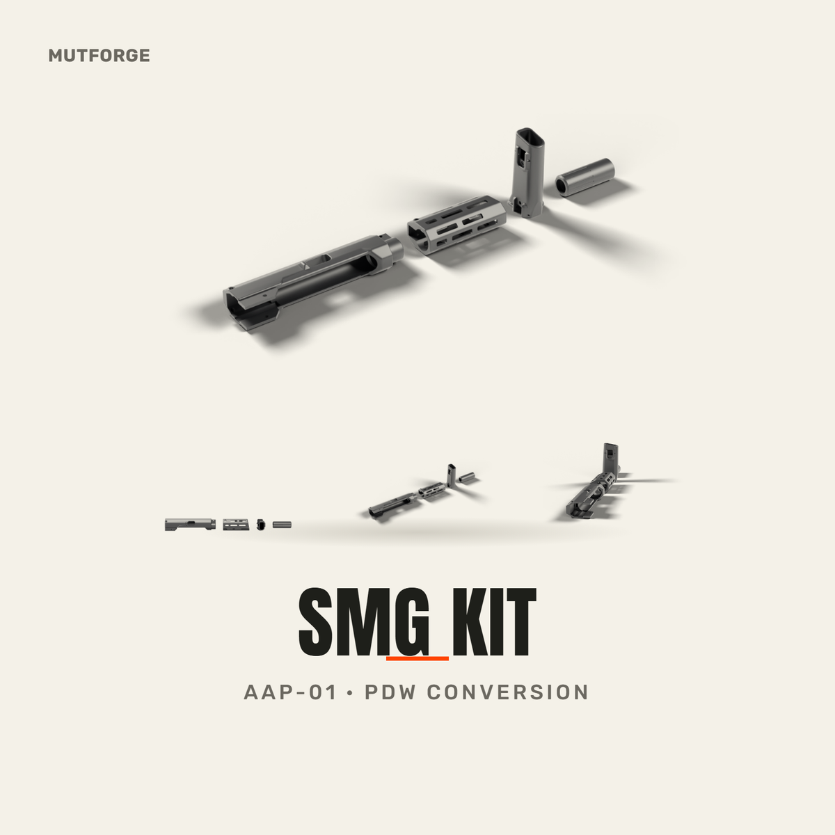 AAP-01 SMG Conversion Kit, 3D printed by MUTFORGE