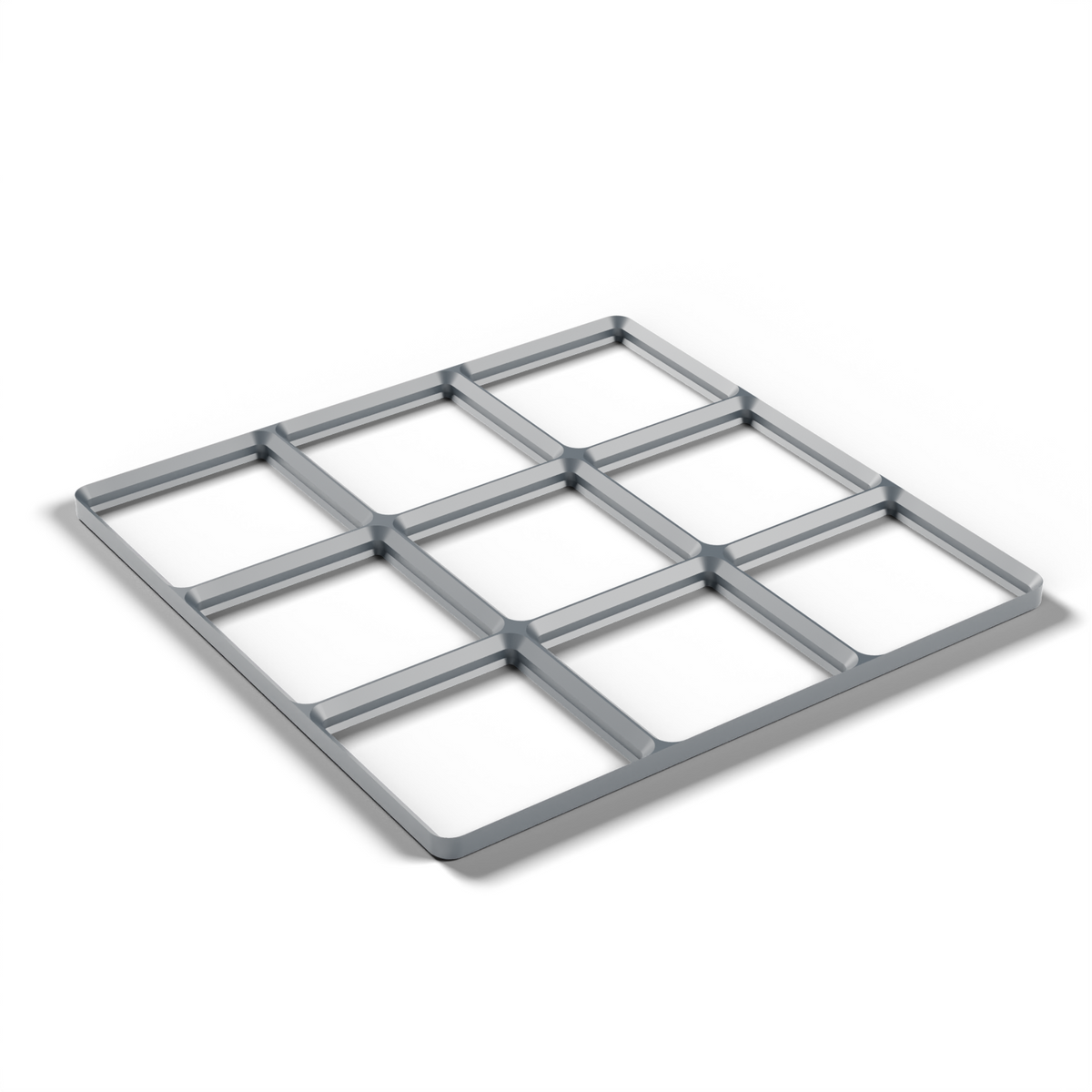 Gridfinity Baseplate 3×3, angled view