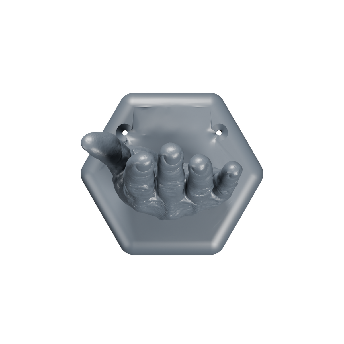Hand coat hook, top view