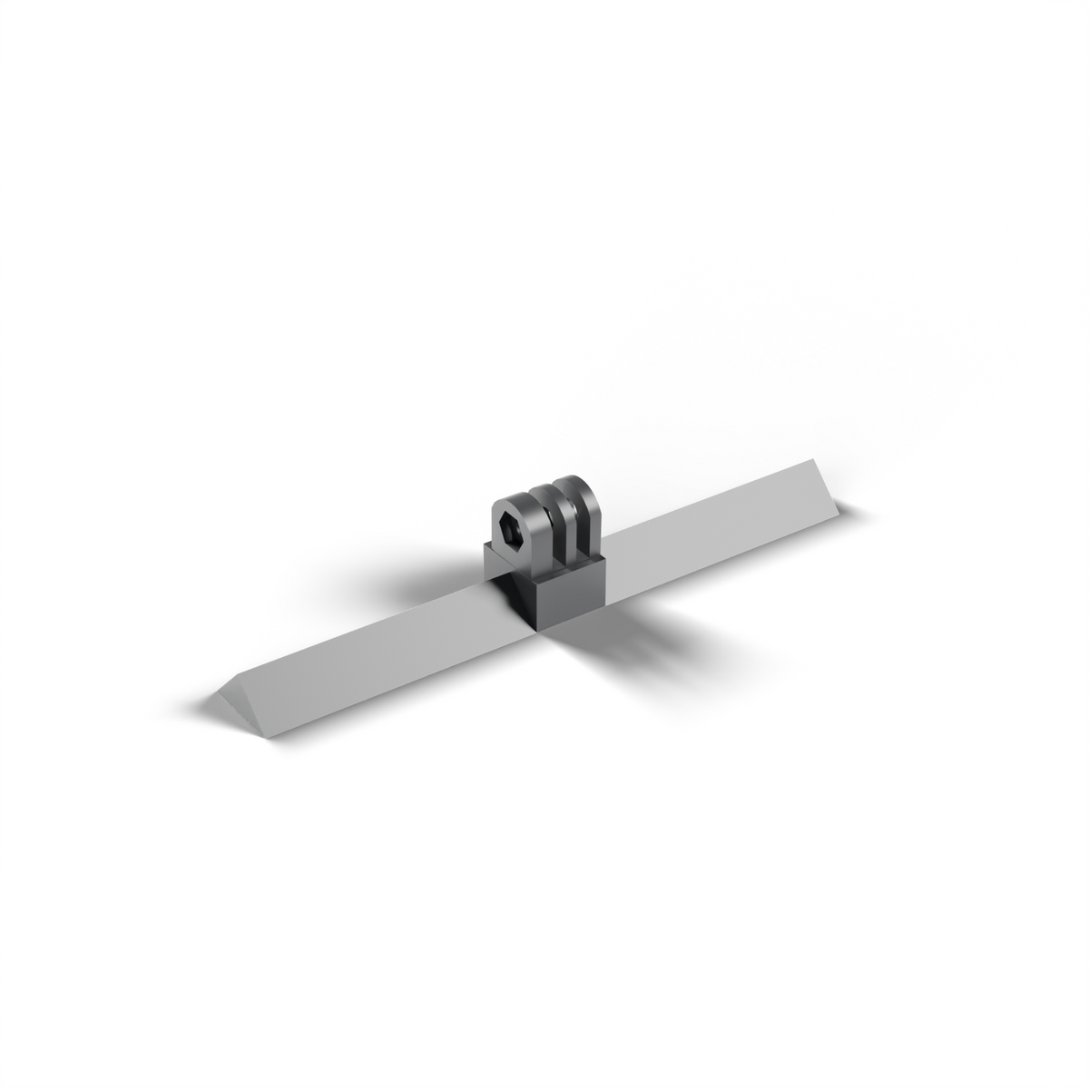 Helmet chin mount for action cameras, angled view