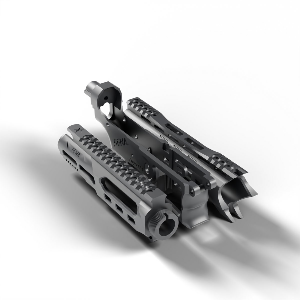 M4/M16 AEG Receiver Set, angled view