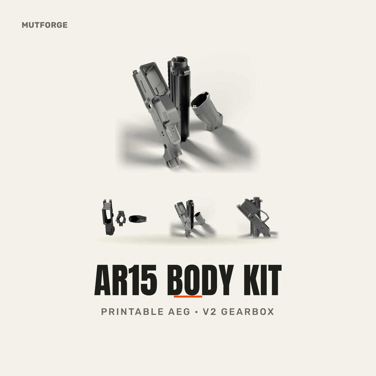 PAAR15 Printable AEG Body Kit, 3D printed by MUTFORGE