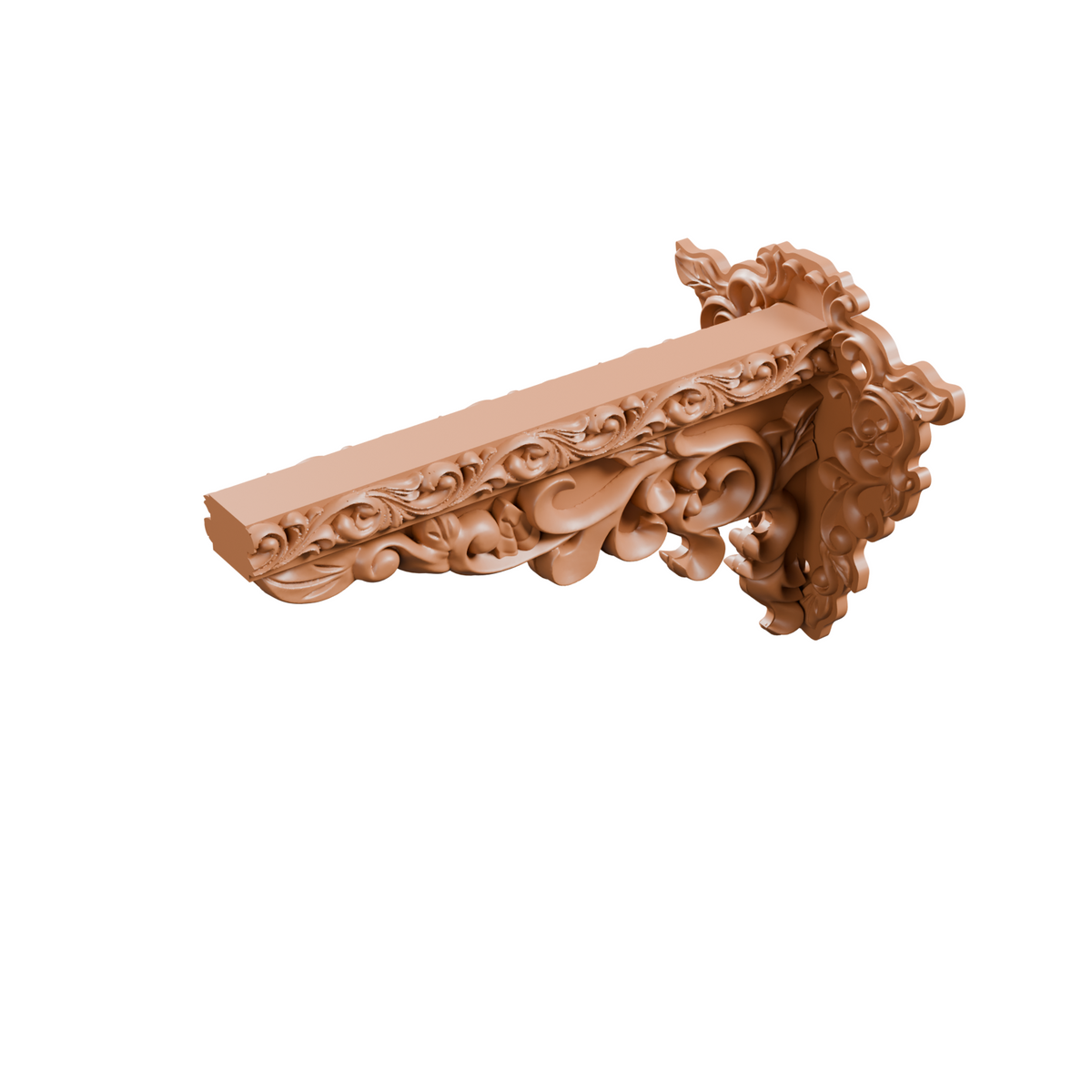 Vintage baroque plant hook, angled view